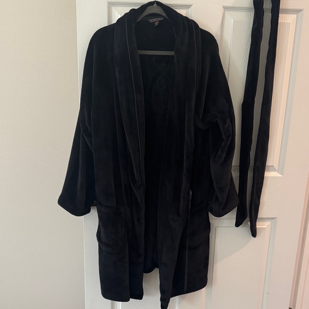 Victoria secret black bath robe.